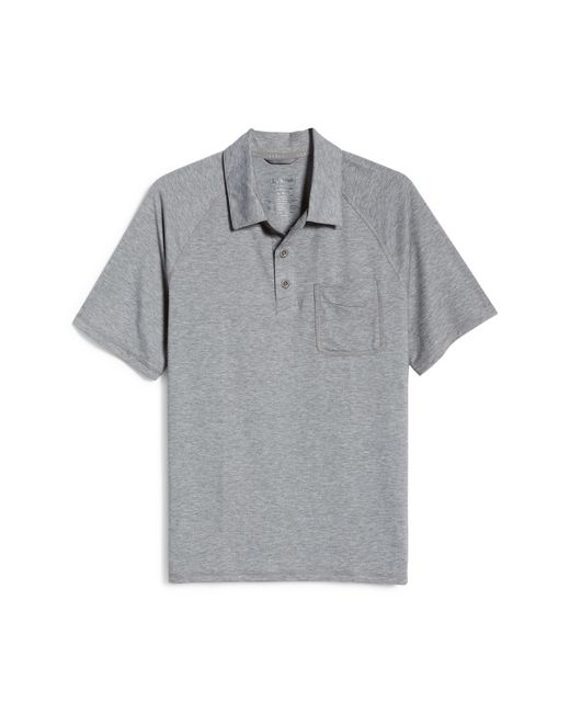 L.L.Bean Regular Fit Everyday Sunsmart Short Sleeve Polo Shirt Grey