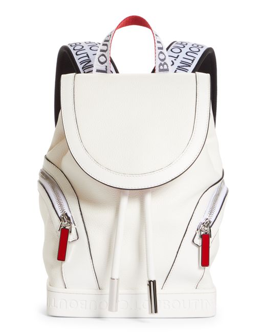 Christian Louboutin Small Explorafunk Empire Leather Backpack White