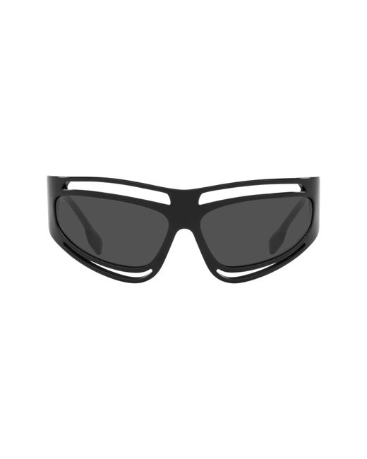 Burberry 65mm Cutout Frame Shield Sunglasses