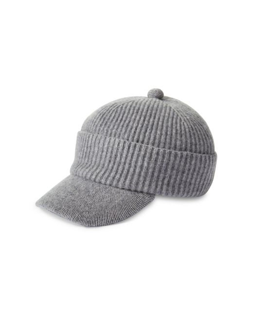 Nordstrom Rib Wool Cashmere Baseball Hat Grey