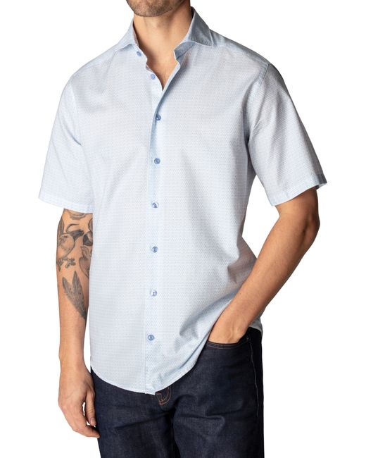 Eton Slim Fit Floral Short Sleeve Button-Up Shirt
