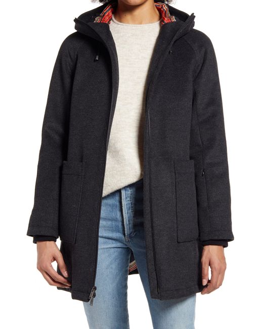 Pendleton Beverly Wool Blend Hooded Coat Grey