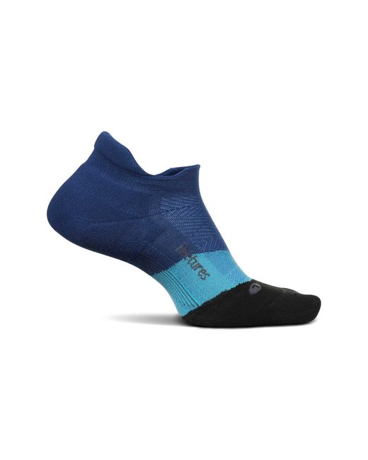 Feetures Elite Max Cushion No-Show Tab Socks Blue