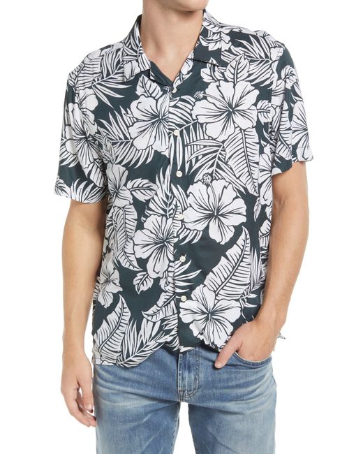 Chubbies The Visual Ferner Short Sleeve Button-Up Camp Shirt Black