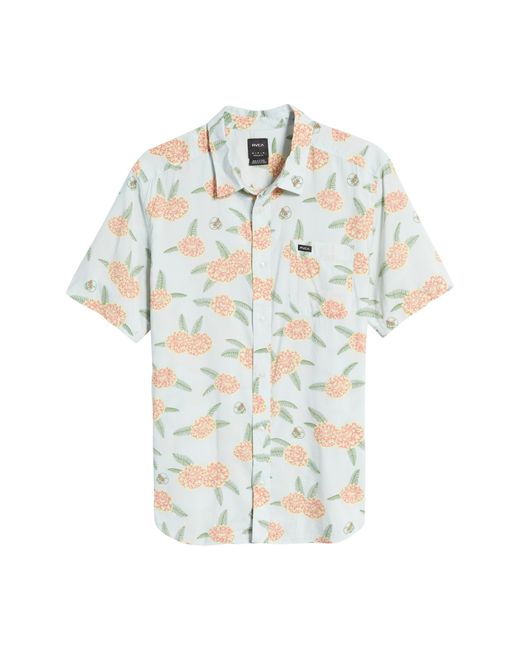 Rvca Luke Floral Print Short Sleeve Button-Up Shirt