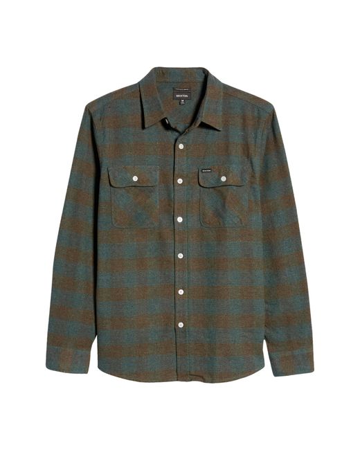 Brixton Bowery Check Flannel Button-Up Shirt