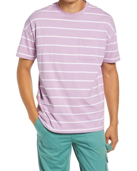 Native Youth Stripe Cotton Pocket T-Shirt