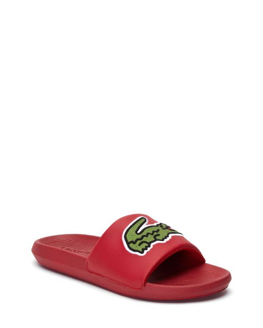Lacoste Croco Slide Sandal Red