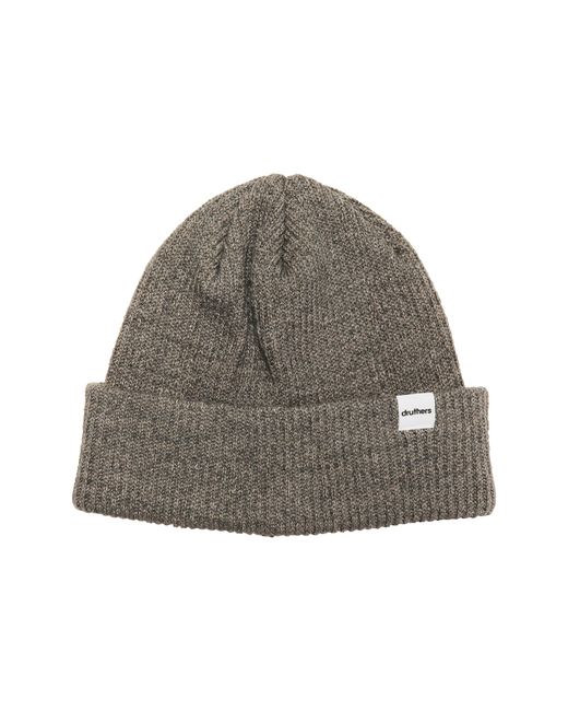 Druthers Ribbed Recycled Cotton Blend Beanie Grey