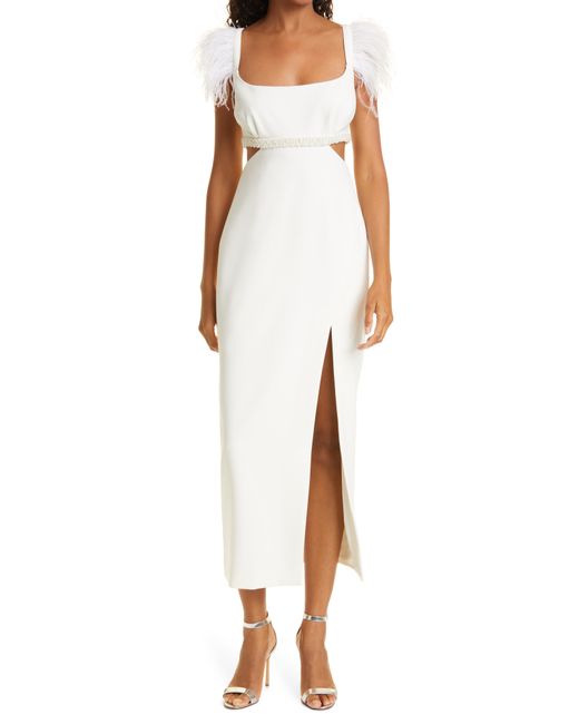 Likely Taliah Feather Trim Gown