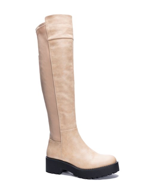 Dirty Laundry Manifest Over The Knee Boot Beige