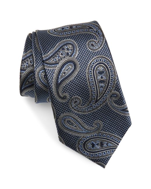 Nordstrom Paisley Silk Tie One Blue