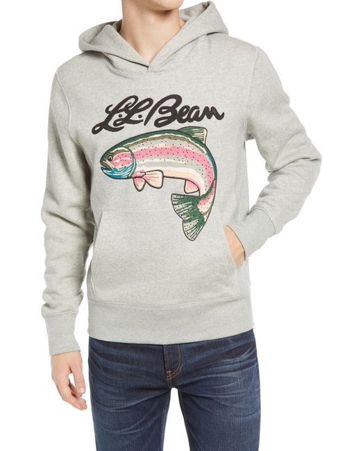 L.L.Bean X Todd Snyder Embroidered Hoodie Sweatshirt Grey