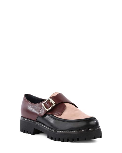 Seychelles Catch Me Monk Strap Loafer in Burgundy/Blush Leather at Nordstrom