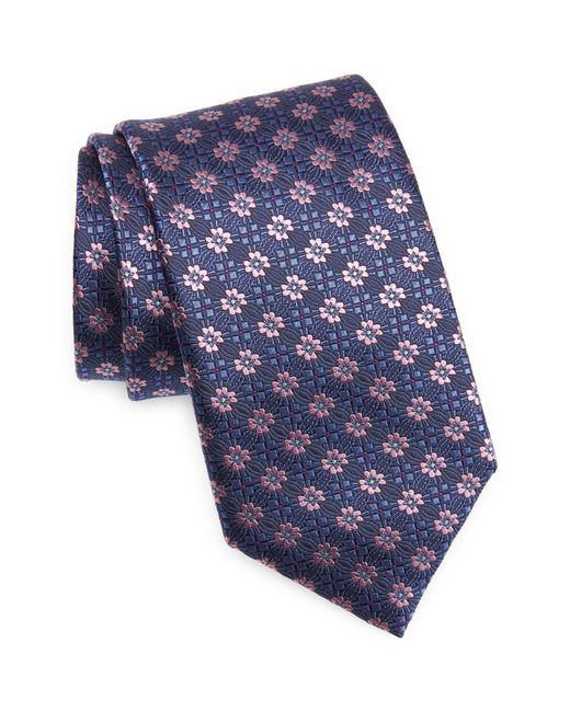 Canali Floral Geometric Silk Tie in at Nordstrom