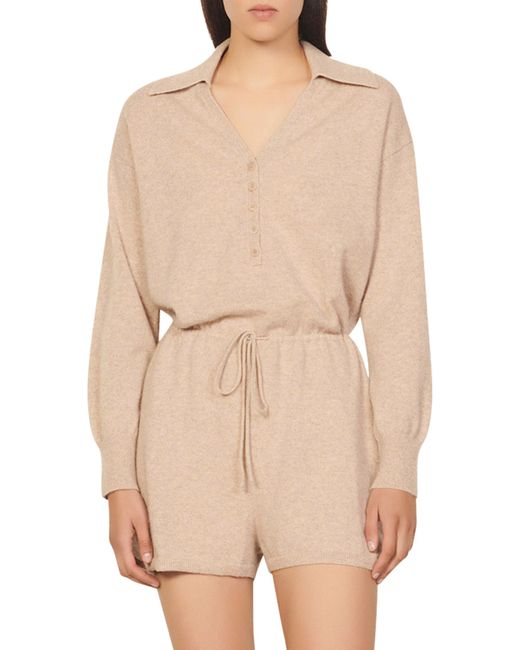Sandro Marcie Long Sleeve Cashmere Romper in at Nordstrom