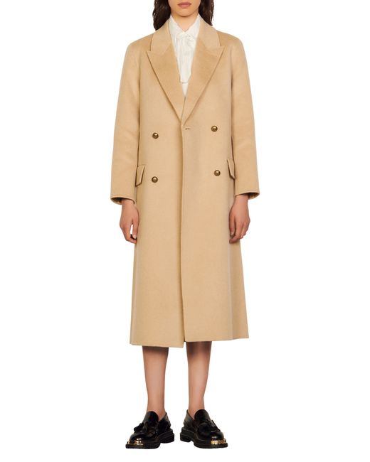 Sandro Mystere Double Breasted Wool Coat in at Nordstrom