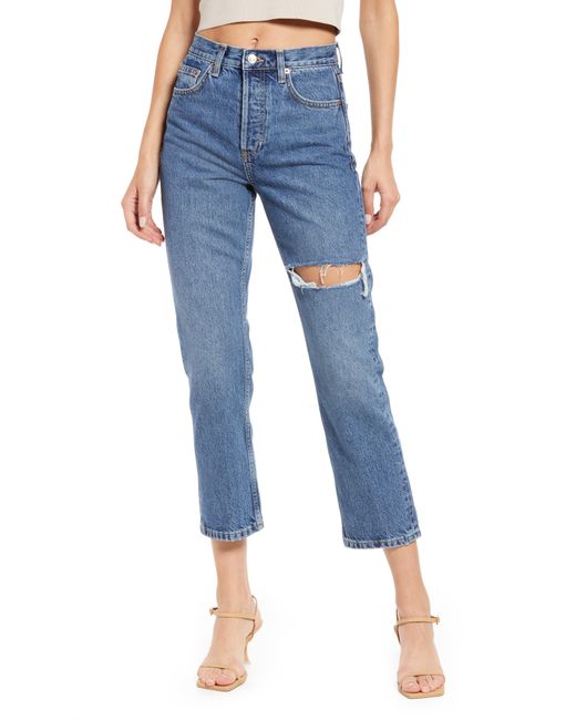 TopShop Editor Ripped Straight Leg Jeans in at Nordstrom