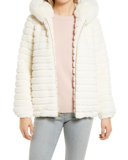 Gallery Hooded Faux Fur Jacket in at Nordstrom