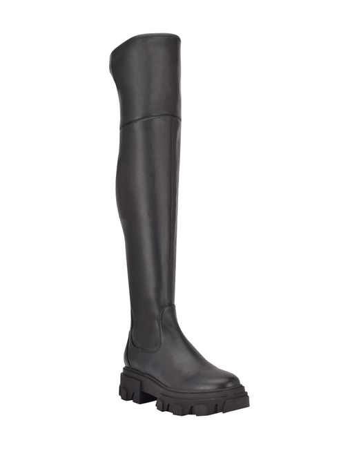 Calvin Klein Linnie Over the Knee Faux Leather Boot in at Nordstrom