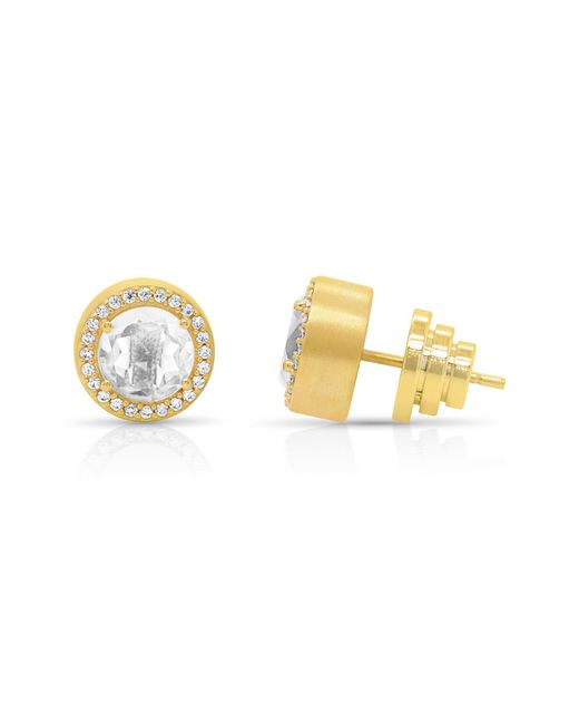Dean Davidson Signature Pave Stud Earrings in Crystal Quartz/Gold at Nordstrom