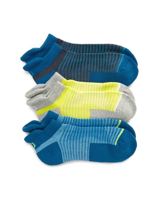Asicsr ASICSR 3-Pack Cushion Low Socks in Sour Yuzu/French aqua at Nordstrom