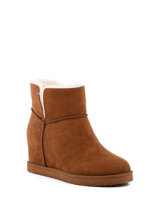 BC Footwear Undecided Faux Fur Wedge Bootie in at Nordstrom