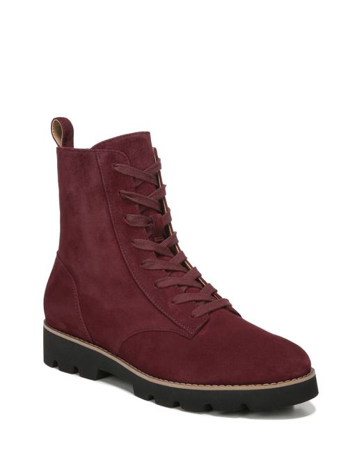 Vionic Lani Lace-Up Combat Boot 6.5 in Port 600 at