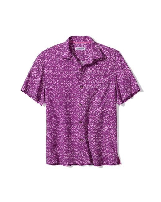 Tommy Bahama Barrier Batik Short Sleeve Silk Blend Button-Up Shirt in at Nordstrom