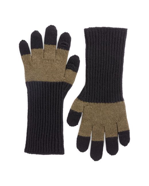 Homme Pliss Issey Miyake Colorblock Wool Blend Gloves in Black at Nordstrom
