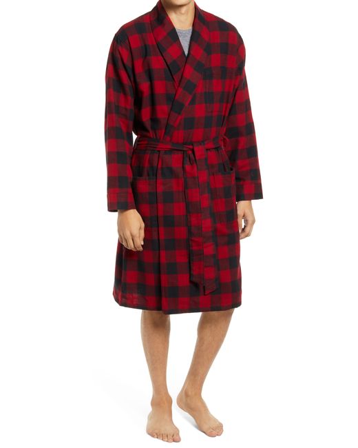 L.L.Bean Scotch Plaid Flannel Robe in at Nordstrom