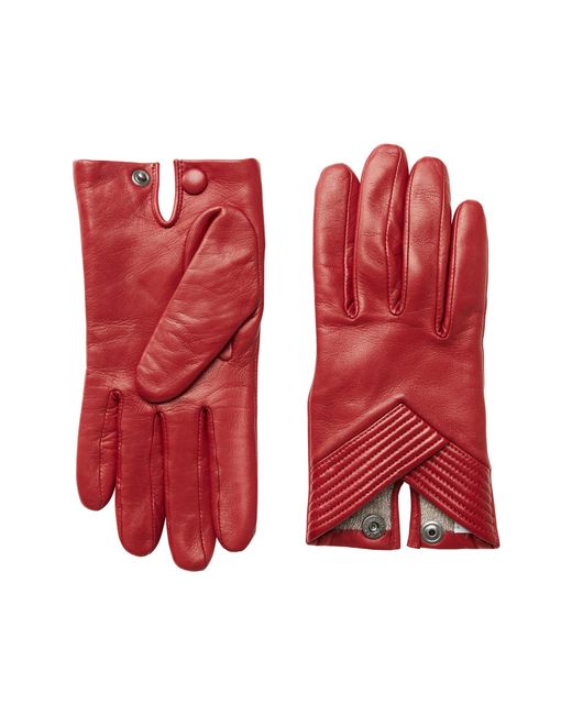 Bruno Magli Seamed Cuff Leather Gloves in at Nordstrom