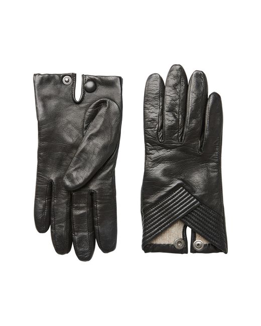 Bruno Magli Seamed Cuff Leather Gloves in at Nordstrom