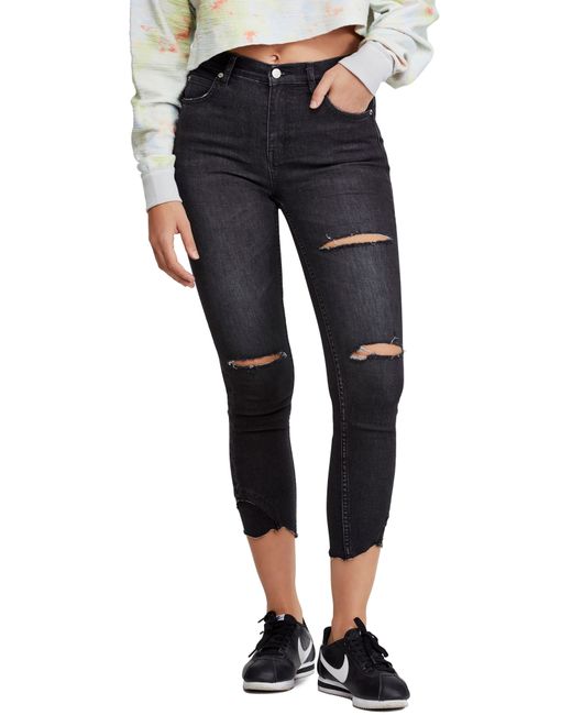 Free People Sunny Ripped Skinny Crop Jeans in at Nordstrom