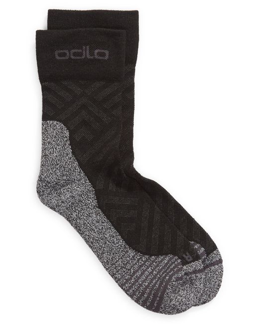 Odlo Active Warm Hiking Socks in Black Steel Grey at Nordstrom