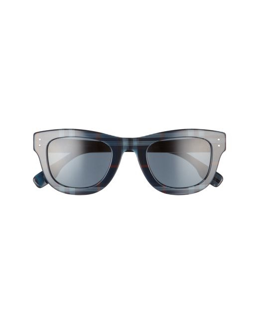 Burberry 49mm Square Sunglasses in Navy Check/Dark Grey at Nordstrom