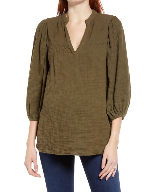 Maternal America Puff Sleeve Maternity Blouse Small in Aloe at Nordstrom