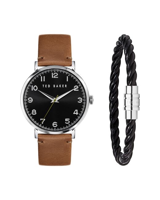 Ted Baker London Phylipa Leather Strap Watch Bracelet Set 46mm in at Nordstrom