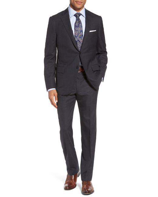 Hickey Freeman Classic B Fit Check Wool Suit in at Nordstrom