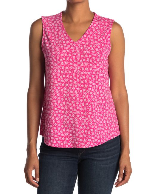 Adrianna Papell PRINTED SLEEVELESS V in at Nordstrom