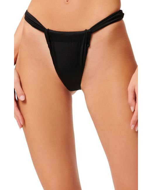 Good American Shiny Ruched Bikini Bottoms in at Nordstrom