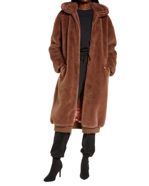 uggr UGGR Koko Hooded Oversize Faux Fur Coat in at Nordstrom