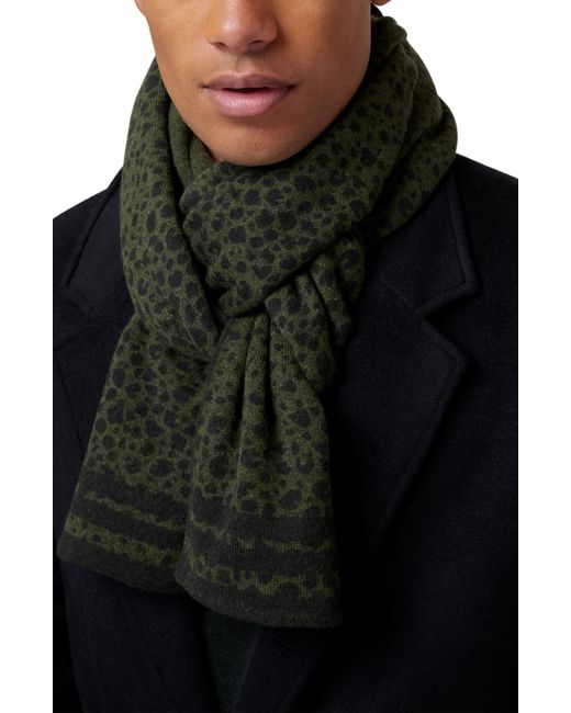 Good Man Brand Animal Print Recycled Cashmere Scarf in Army Charcoal at Nordstrom