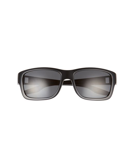 Prada Linea Rossa Prada Pillow 59mm Sunglasses in Black/Dark Grey Hydrophobic at Nordstrom