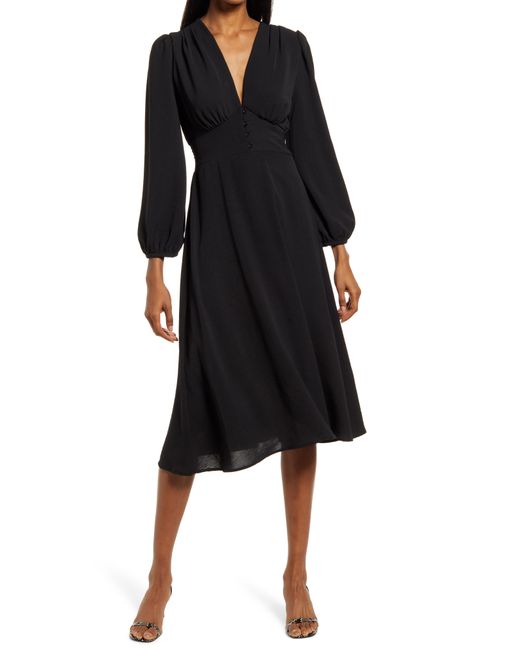 Fraiche by J Empire Waist Long Sleeve Dress in at Nordstrom