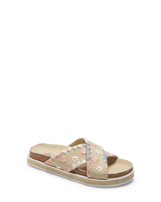 Free People Wildflowers Embroidered Slide Sandal in at Nordstrom