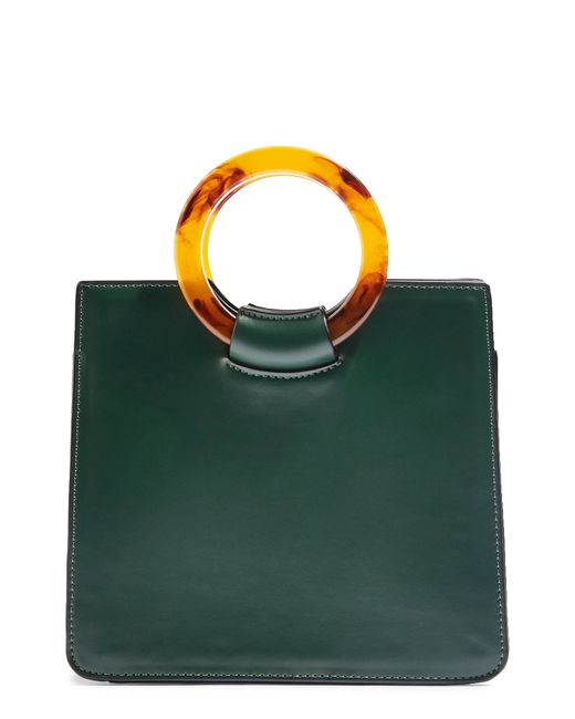 TopShop Mini Adele Faux Leather Top Handle Bag in Green at Nordstrom