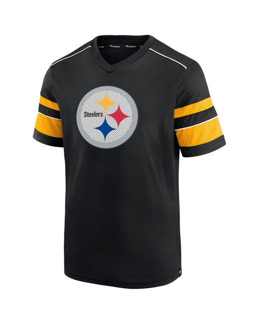 Fanatics Branded Pittsburgh Steelers Textured Hashmark V-Neck T-Shirt at Nordstrom
