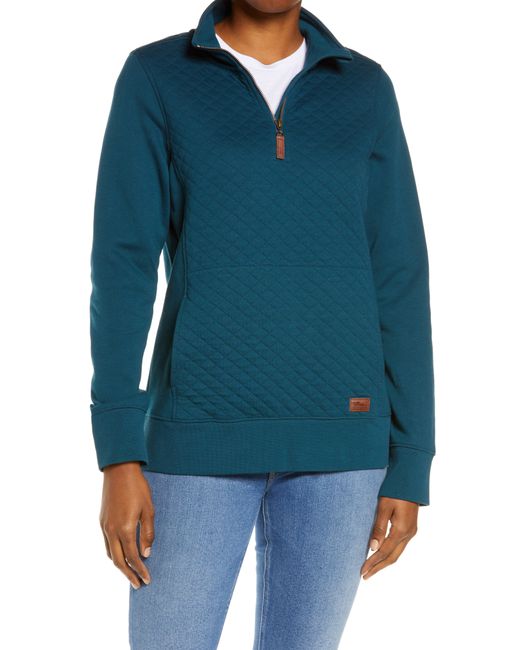 L.L.Bean Quilted Quarter Zip Pullover in at Nordstrom