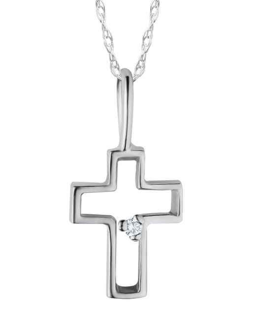 Mignonette Diamond 14K Gold Cross Pendant Necklace Nordstrom